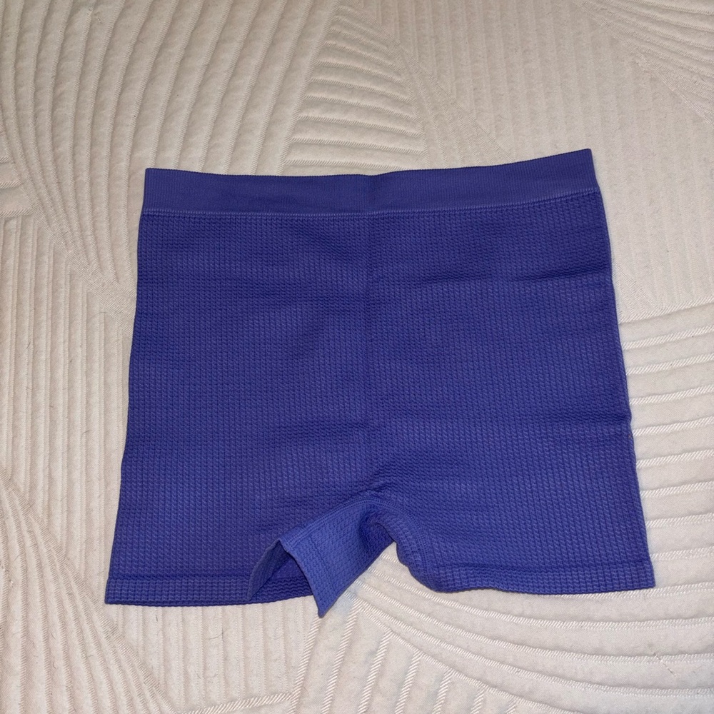 Purple Textured Shorts